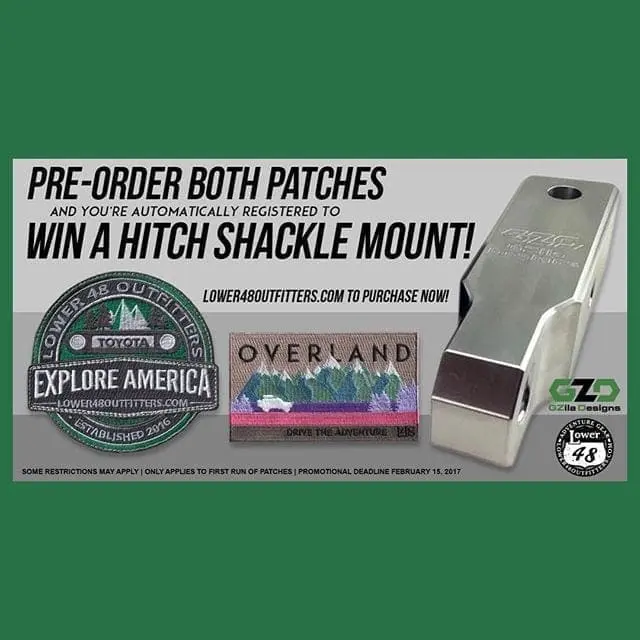 Purchase both patches and you’re entered to win. It’s that easy. #offroad #overland #recoverygear #patch #fjcruiser