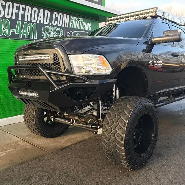 The gents @luckysoffroad finished the bumper installs on this beast! #DodgeRam #OffRoad