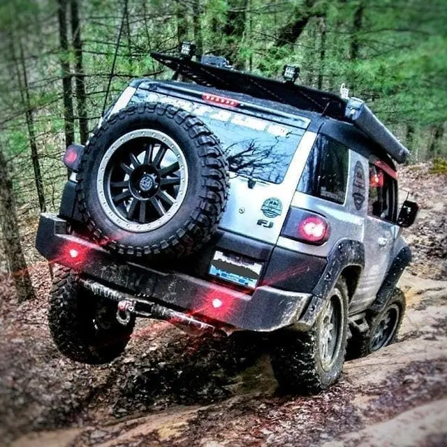 Sometimes you just have to hike a leg in the forest. #Wheeling #3WheelMotion #Offroad #Yota