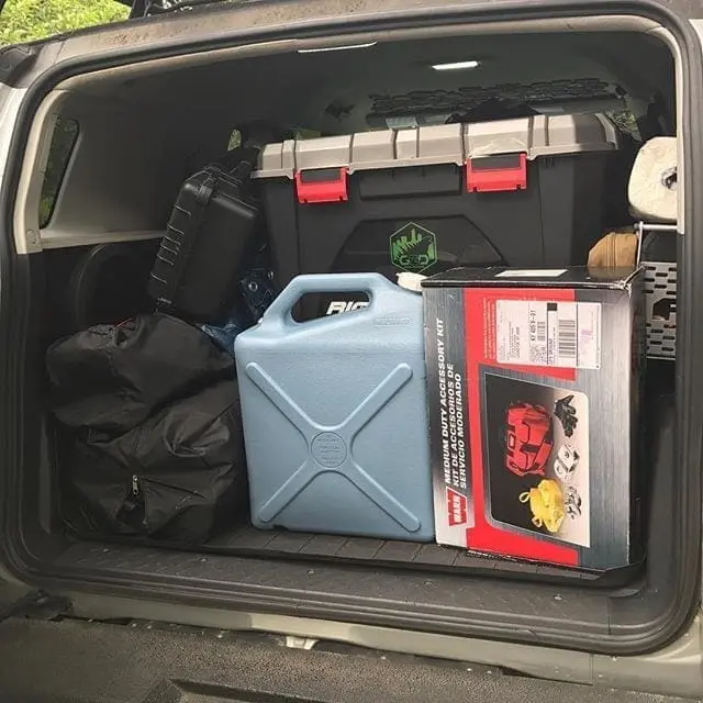 It may look over packed, but there’s a lot of giveaways in there for the trail ride! #dbbb #redrivergorge #camping #wheeling