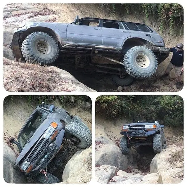 When rock crawling goes wrong. It was a valiant effort (sorry Jeff)! #Landcruiser #Landcruiser80 #RockCrawler #Offroad #Toyota