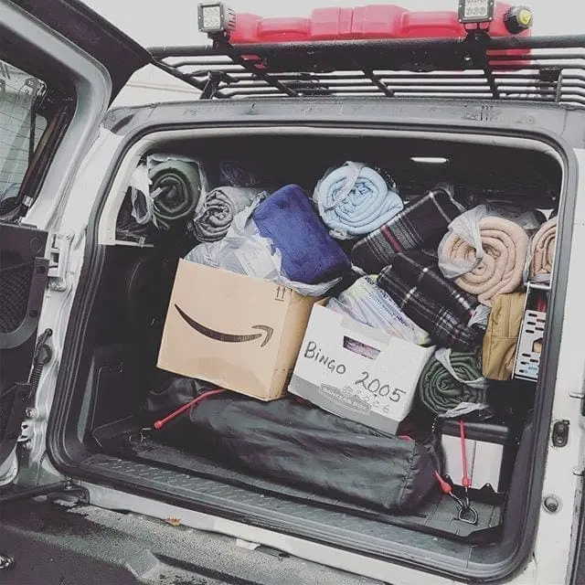 The FJ is packed to the hilt today with donations for our homeless shelters here in the community. #BlanketsAndBlessings #ShareTheLex #ShelbysWay