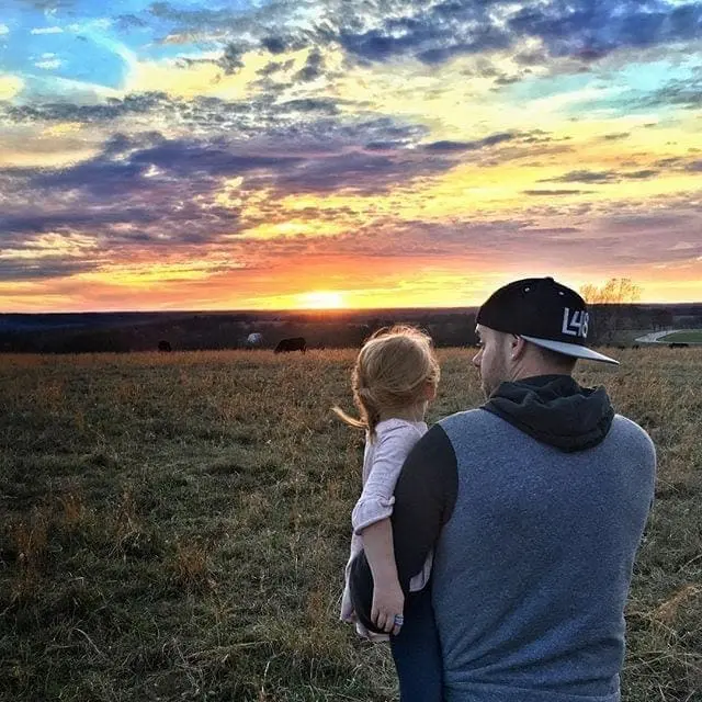 I hope everyone spent some time outside this weekend! #GetOutdoors #FarmLife #Sunset #FatherDaughter #L48FAM