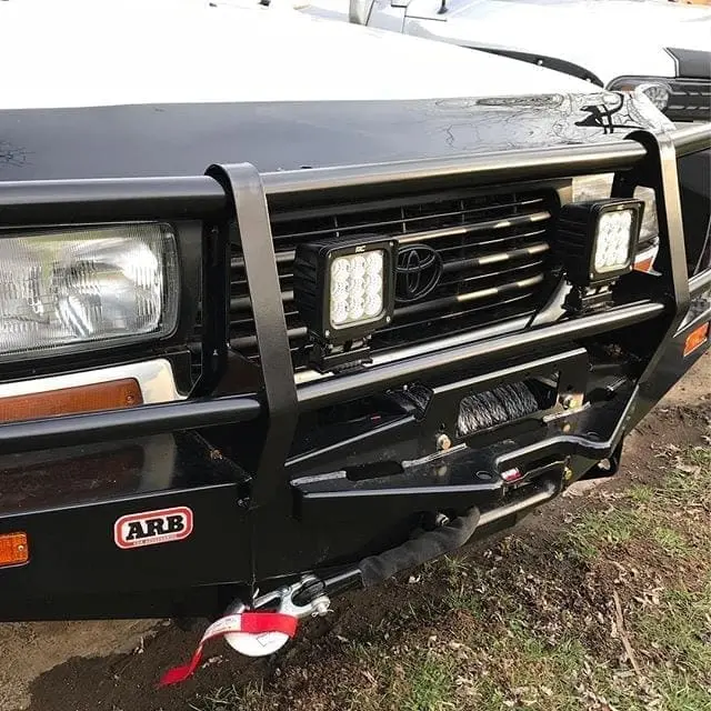 Weekend project complete! Decided to go with large LED cubes because of the more square front end of the #Toyota #80series. Front end complete!