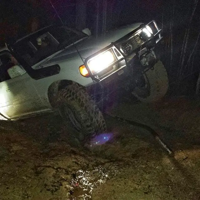 Just a Land Cruiser on 40s 3’ off the ground. A good sign things are about to get interesting. #NightRide