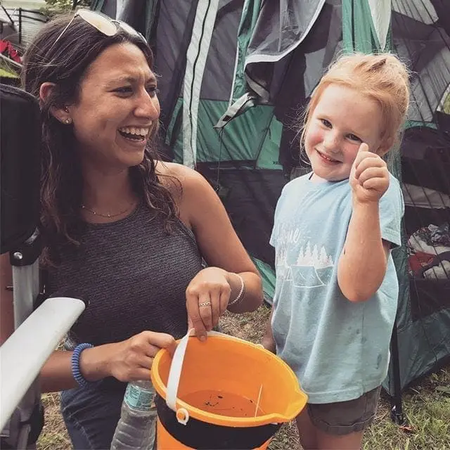 Just an outdoors girl catching minnows with her hands and a net. She’s home in the great outdoors. #CampingIsLife #Camping #Fishing #Outdoors