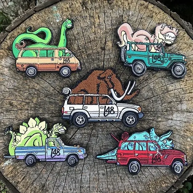 The entire collection of Prehistoric Overlanders is finally available on the website! #LandCruiser #WonderWagon #Hilux #Toyota #Dinosaurs