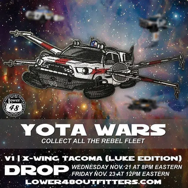 Tonight at 8pm Eastern on the website. The rebel fleet arrives. #MoralePatch #StarWars #Tacoma #Toyota #YotaWars