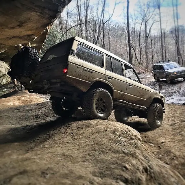 Just a right hand drive diesel 60 Series Land Cruiser emerging from a cave! 
#Toyota #60Series  #LandCruiser #Offroad #Cave #Overland #Diesel #RedRiverGorge