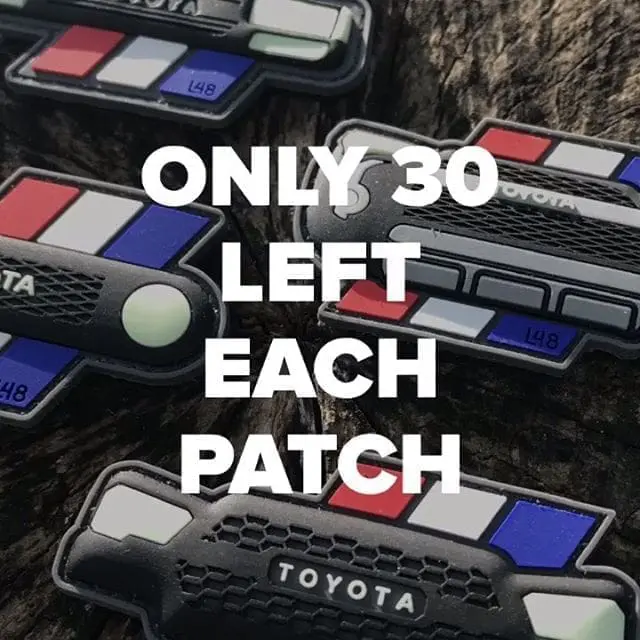 Live now. Limited Edition. 20 Left of each then you missed out. 👀

#4Runner #Tacoma #FJcruiser #80Series #LandCruiser #Toyota #MoralePatch #Glow #LimitedEdition