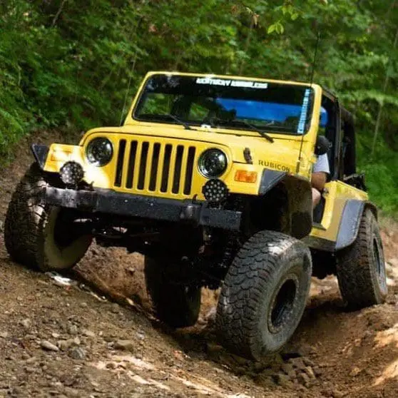 Byron (@foolishhabit_lj ) navigating some terrain on the trails! 
.
.
.
#Jeep #JeepLife #Offroad #Offroading #OffroadingLife