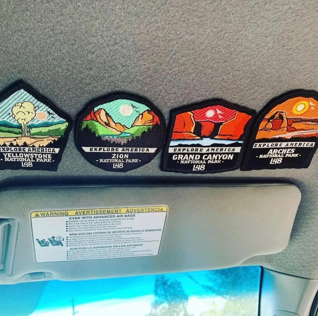 One of our awesome customers displaying some EXPLORE AMERICA patches on their headliner!
.
.
.
.
#yellowstonenationalpark #zionnationalpark #grandcanyonnationalpark #archesnationalpark