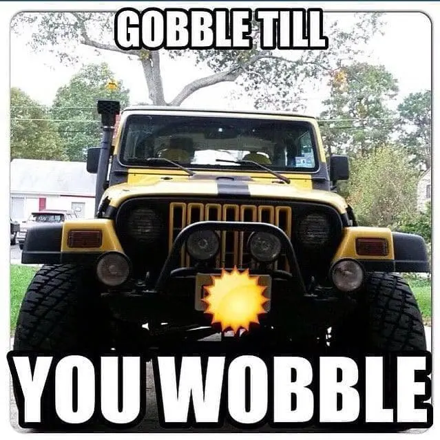 Still Funny. Gobble Till You Wobble! Happy Thanksgiving Everyone!
.
.
.
.
.
#HappyThanksgiving #Jeep #JeepLife #Overland #Offroad #Turkey #TurkeyDay #DeathWobble #Thankful #Grateful