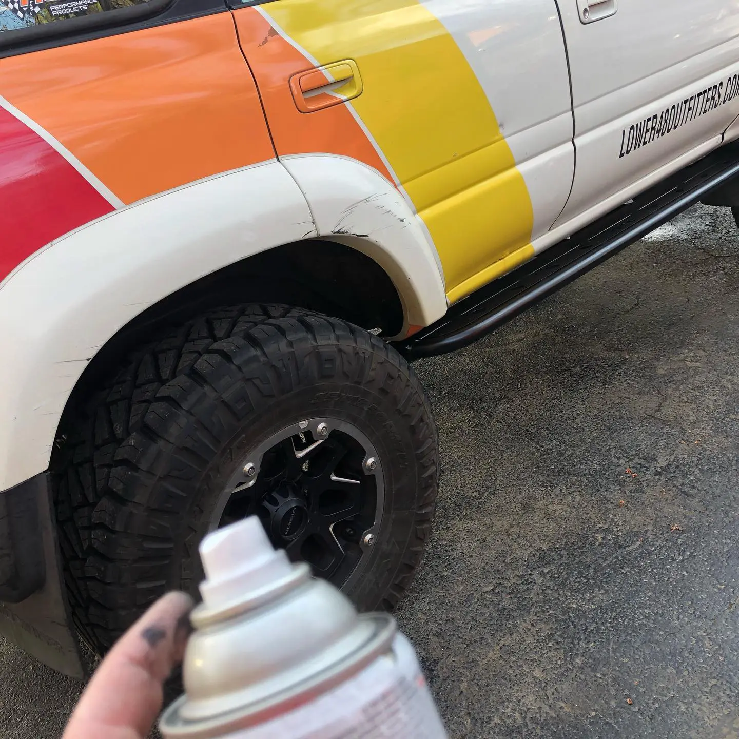 The annual painting of the sliders! A time honored spring tradition before beating them to death on rocks. 
.
.
.
.
.
#LetsGoWheeling #HereComesTheMud #CleanestAllYear #LandCruiser #OffRoad #RockCrawler #Overland #DBBB